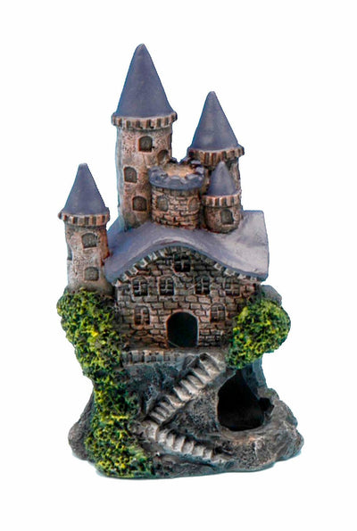 Penn-Plax Magic Castle Aquarium Ornament Brown/Grey 1ea/4 in, Mini