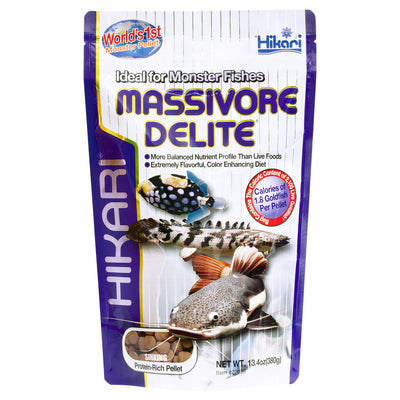 Hikari USA Massivore Delite Carnivore Pellets Fish Food 1ea/13.4 oz, LG