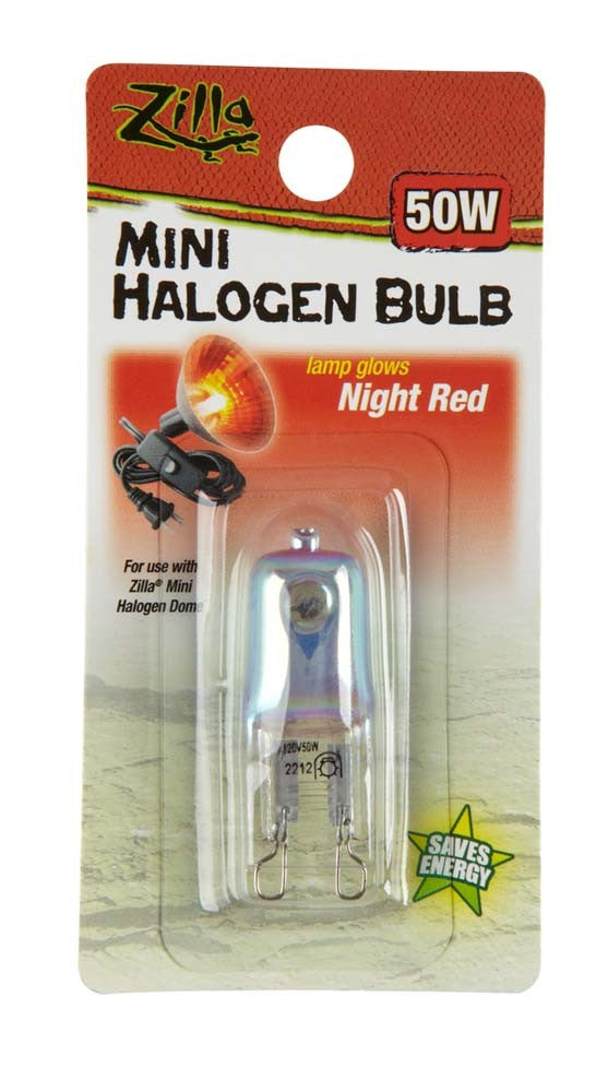 Zilla Light & Heat Mini Halogen Bulbs Night Red 1ea/50 W