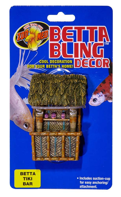 Zoo Med Bling Tiki Bar Aquarium Ornament Brown, Green 1ea