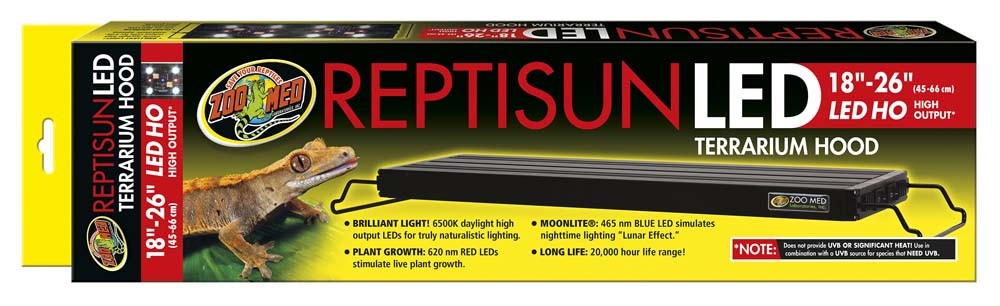 Zoo Med ReptiSun LED Terrarium Hood Black 1ea/18 In - 26 in