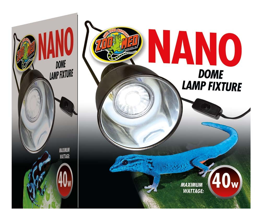 Zoo Med Nano Dome Lamp Fixture Black 1ea/4 in