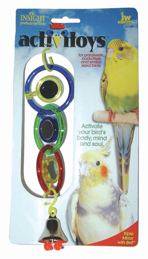 JW Pet ActiviToy Triple Mirror Bird Toy Multi-Color 1ea/SM/MD