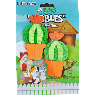 A &E Cages Nibbles Small Animal Loofah Chew Toy Barrel Cactus; 1ea